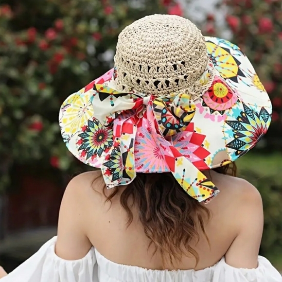 Accessories - Sunhat Boho Wired Brim Medallion NEW 🦋 ONLY 1 Left 🦋